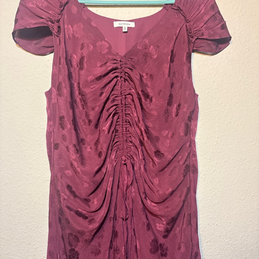 Max Studio Plum V-Neck Dress